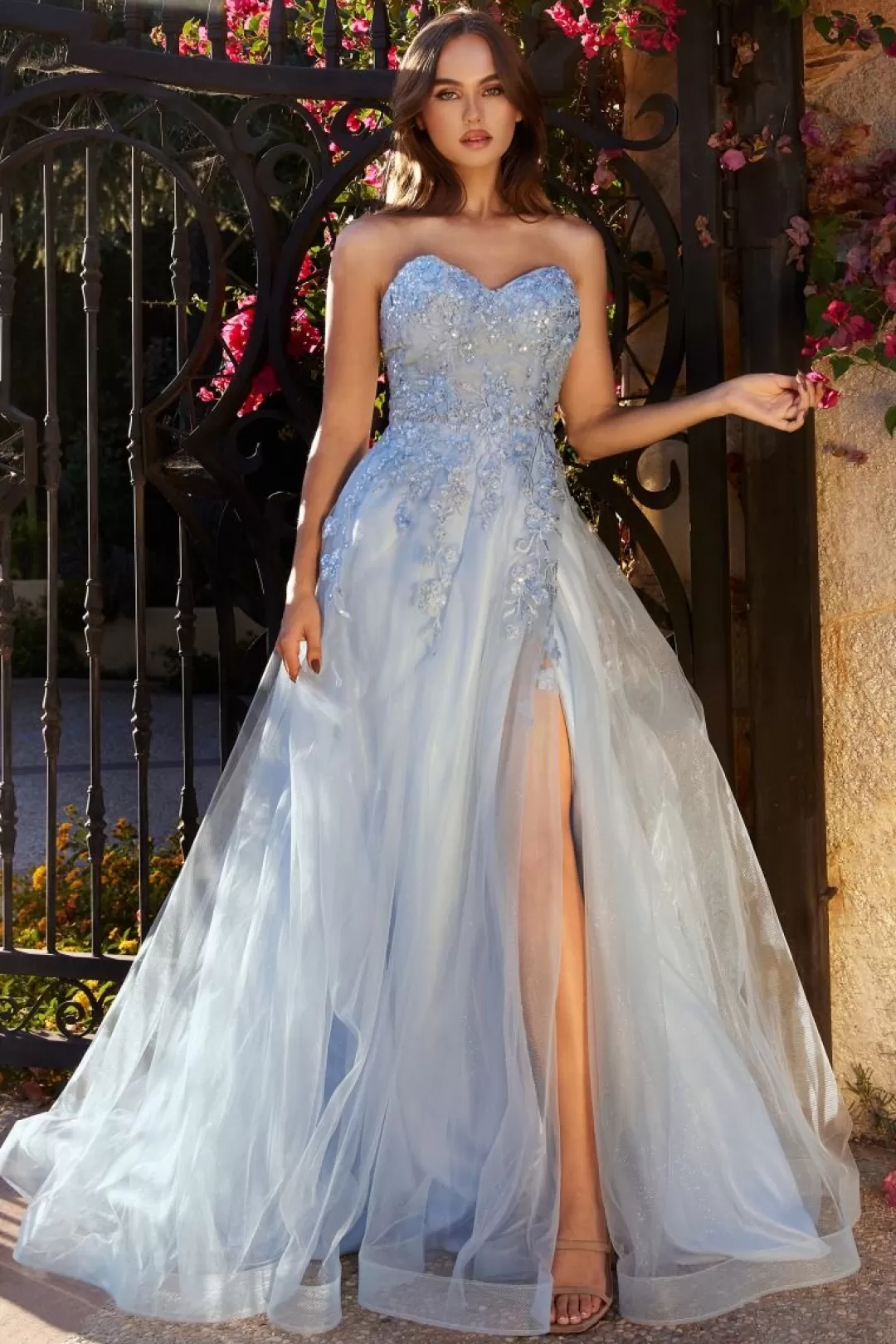 Robe de soirée élégante bleu ciel - Modèle A1339 Andrea & Leo pour occasions spéciales
