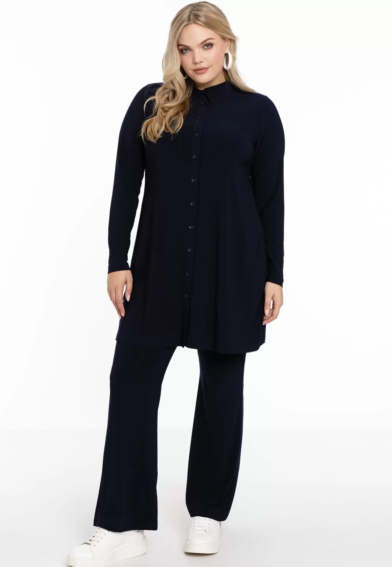 YOEK Chemisier Femme Bleu Saphir - Style Dolce Élégant | Tendance Printemps-Été 2024