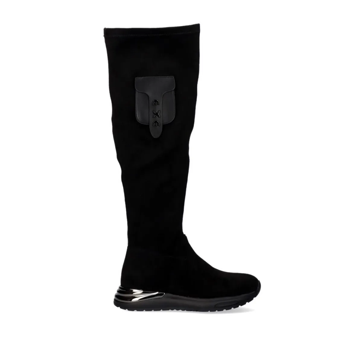 Bottes Exe en Cuir Verni à Talons Hauts - Modèle Élégant Y2315H313 Noir Profond