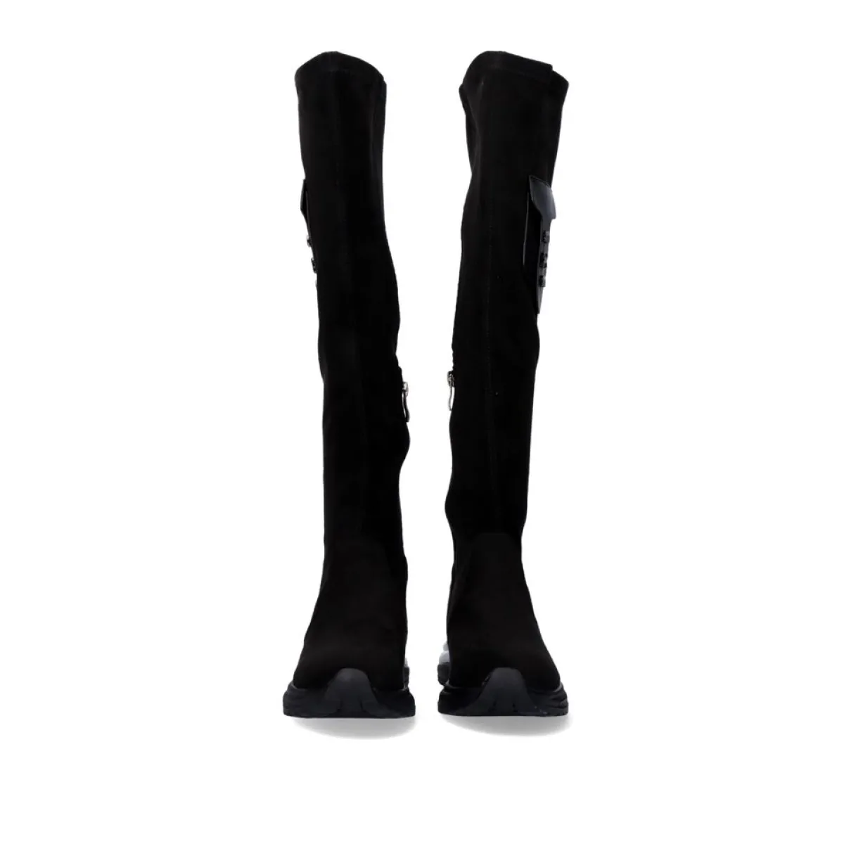 Bottes Exe en Cuir Verni à Talons Hauts - Modèle Élégant Y2315H313 Noir Profond
