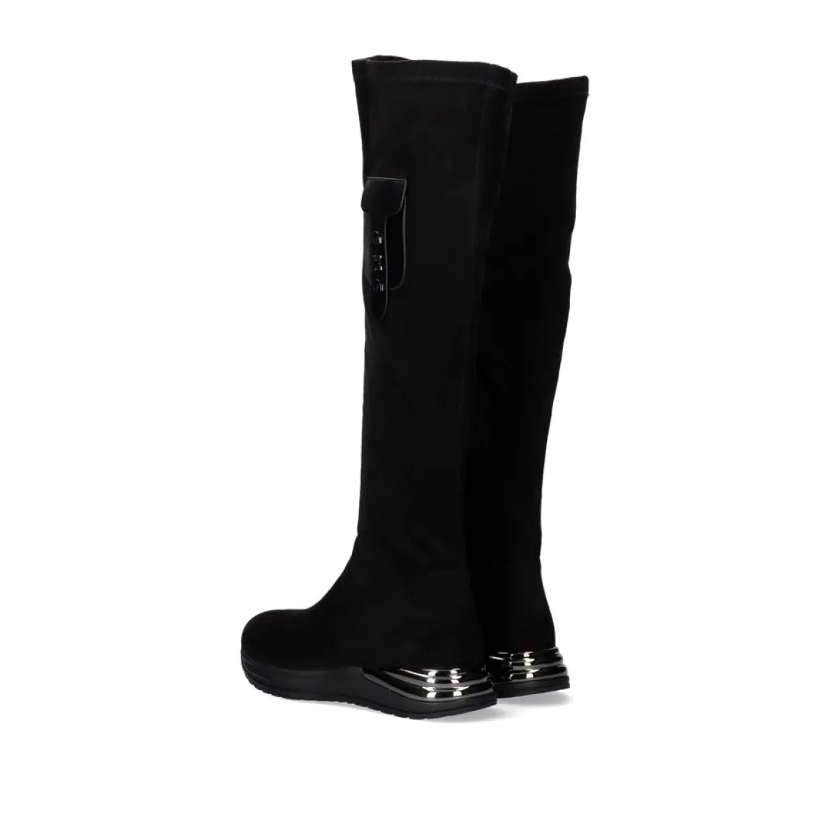 Bottes Exe en Cuir Verni à Talons Hauts - Modèle Élégant Y2315H313 Noir Profond