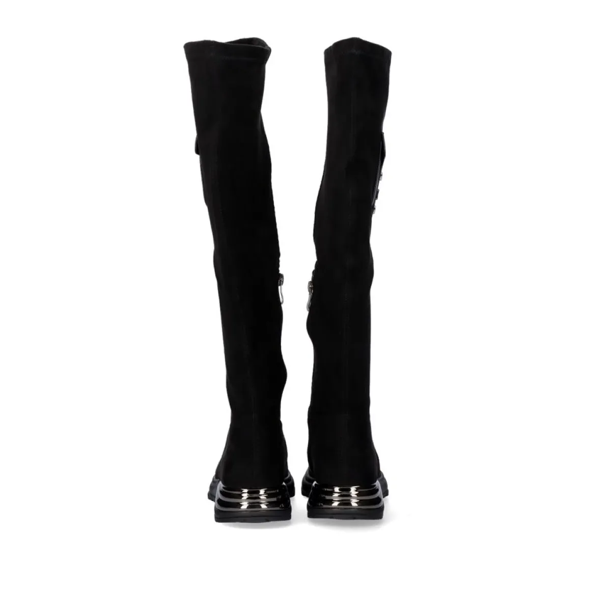 Bottes Exe en Cuir Verni à Talons Hauts - Modèle Élégant Y2315H313 Noir Profond
