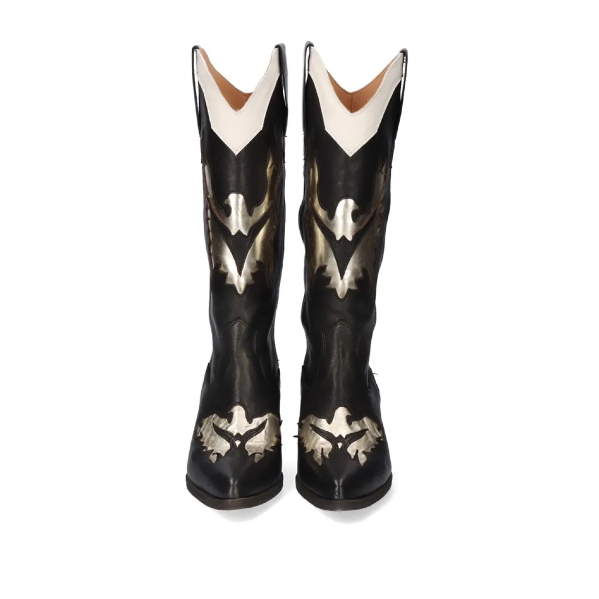 Bottes Cowboy Exe Cesar-720 - Noir Verni avec Embouts Métalliques, Style Western Résistant pour Homme (Confort Optimal, Semelle Antidérapante)