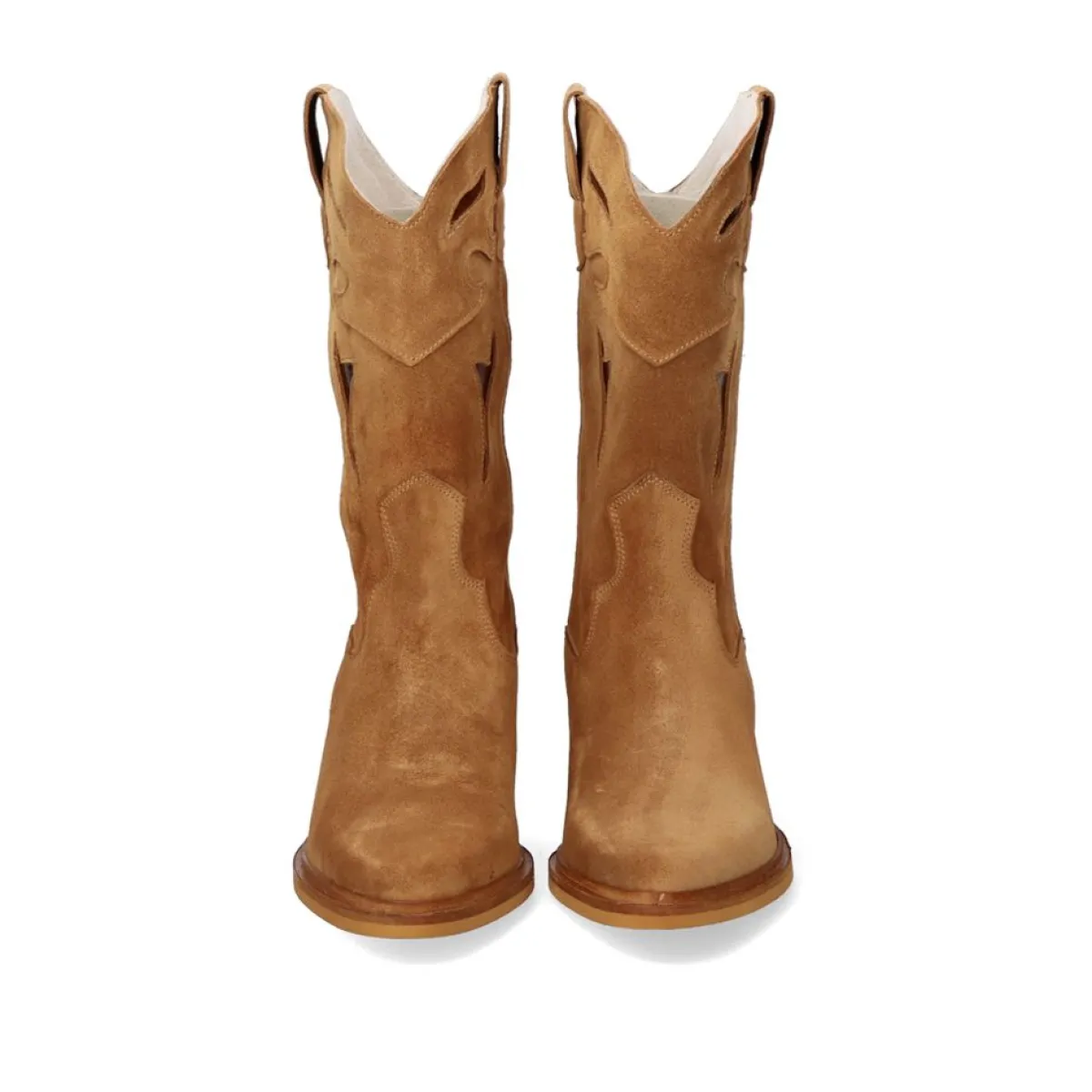Bottes Western Exe - Modèle Free-9950 en Cuir Souple Camel Métallisé