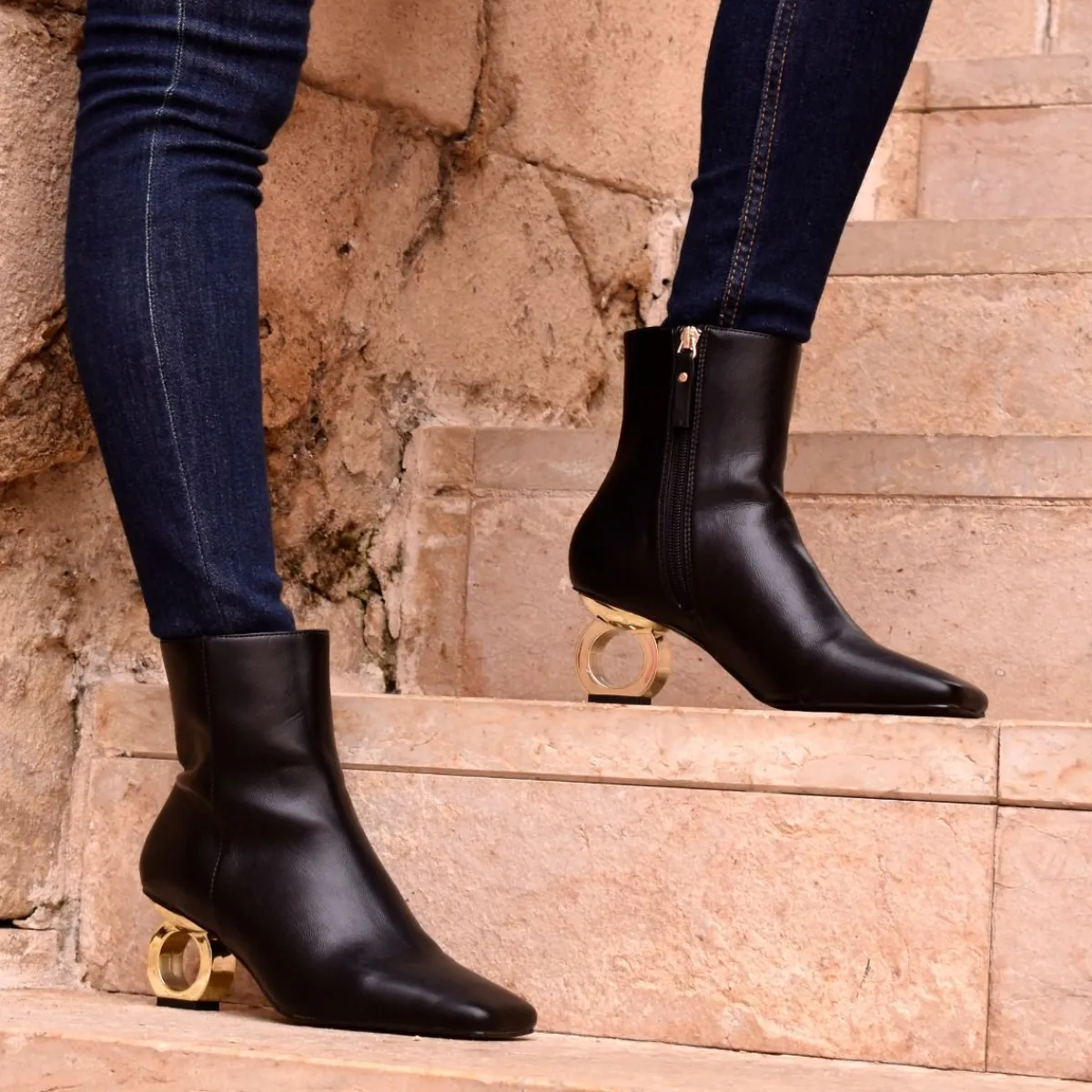 Bottines Femme Elena 411 - Exe Shoes - Talon Rond Noir - Confort & Style Urbain