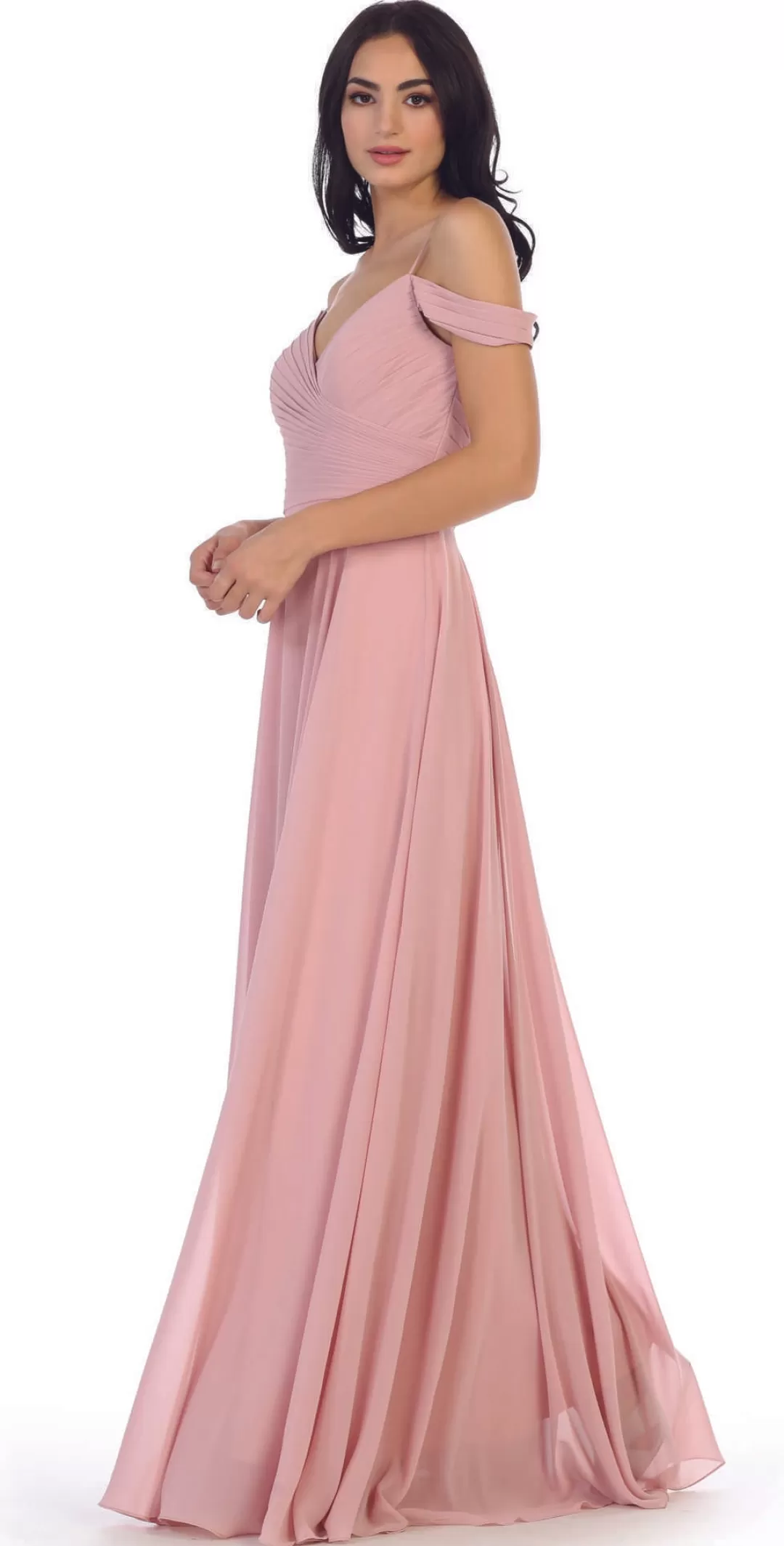 Robe en mousseline Eva - Modèle élégant avec dégradés de couleurs | Disponible en poudré, bordeaux, lilas, mauve, marine, vert sauge, argenté, vert pastel, bleu ciel et bleu royal | Collection printemps-été Réf. 5183