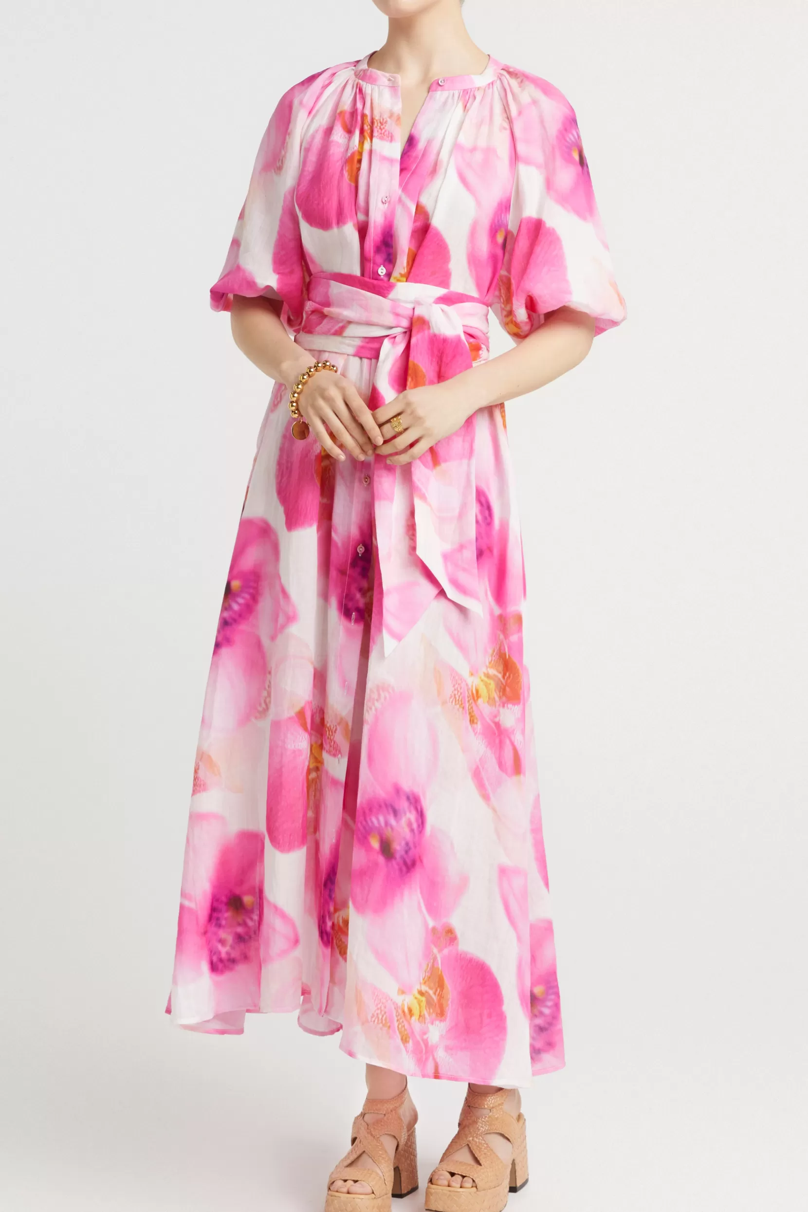 Caftan Brielle Flamboyant - Robe bohème-chic pour l'été | Tunique légère en coton ethnique avec broderies artisanales - Parfait pour vacances ou soirées d'été (Tailles XS-XXL)