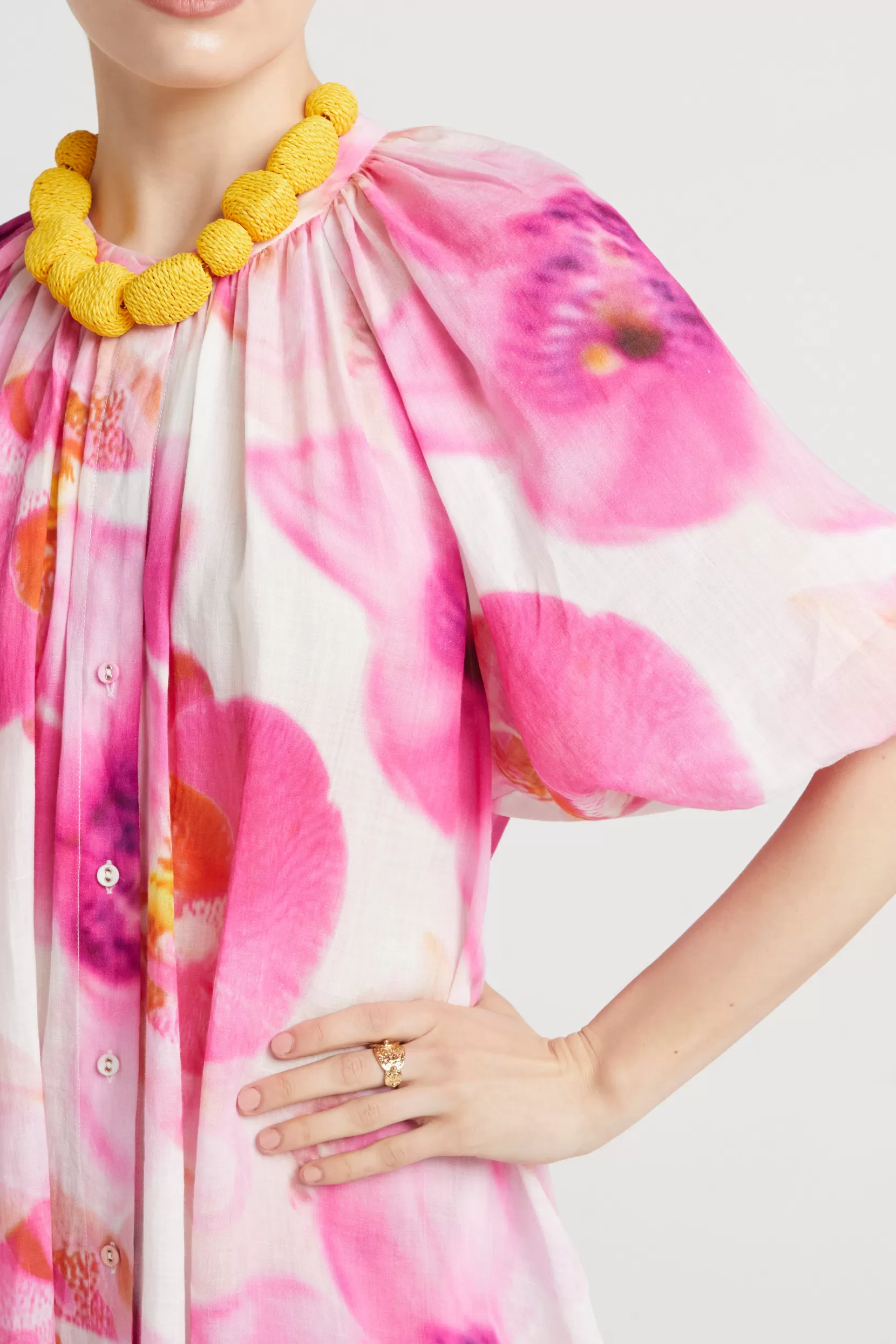 Caftan Brielle Flamboyant - Robe bohème-chic pour l'été | Tunique légère en coton ethnique avec broderies artisanales - Parfait pour vacances ou soirées d'été (Tailles XS-XXL)