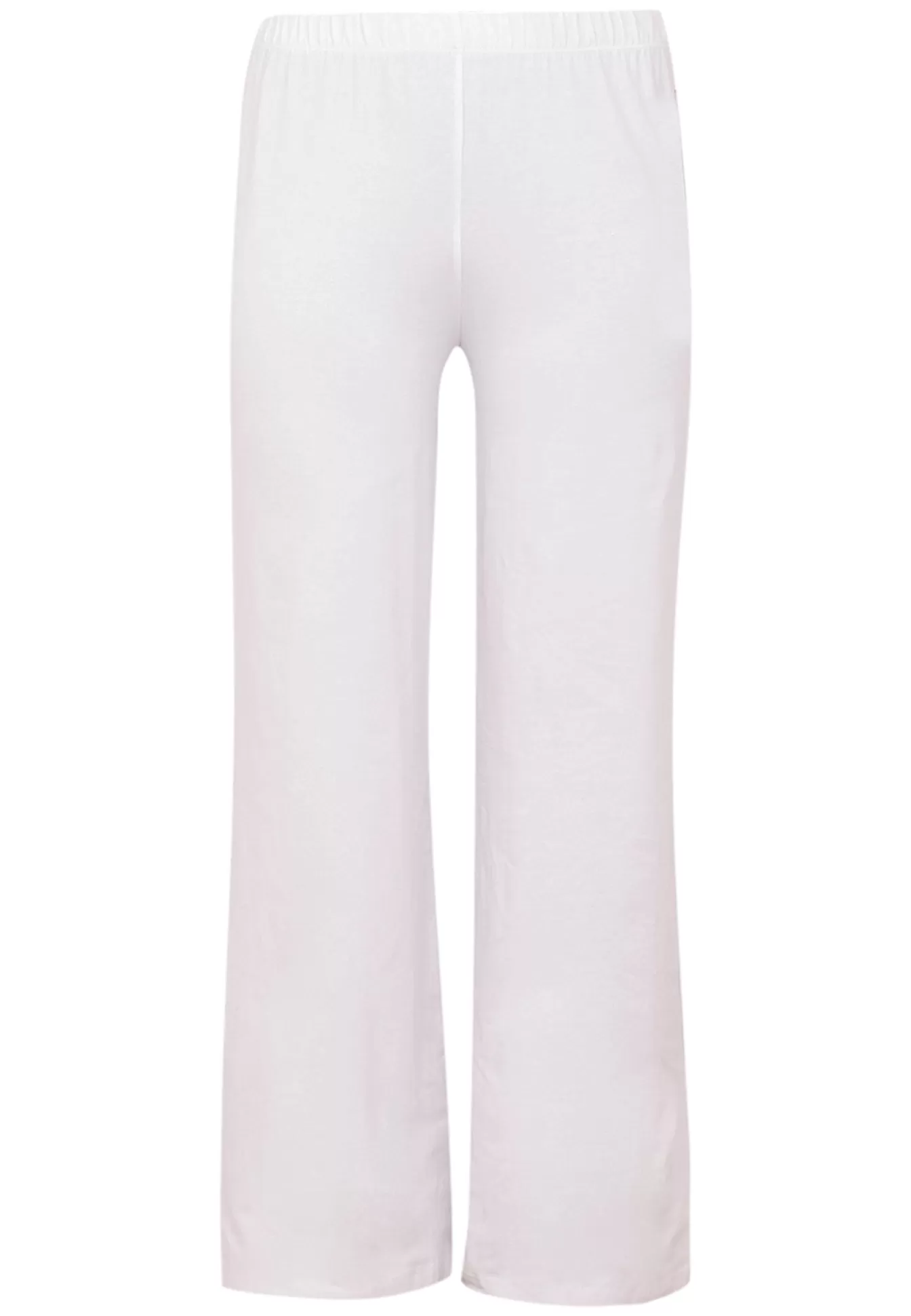 YOEK Pantalon Long Élégant en Coton - Blanc Chaud avec Détails Couture Résistants
