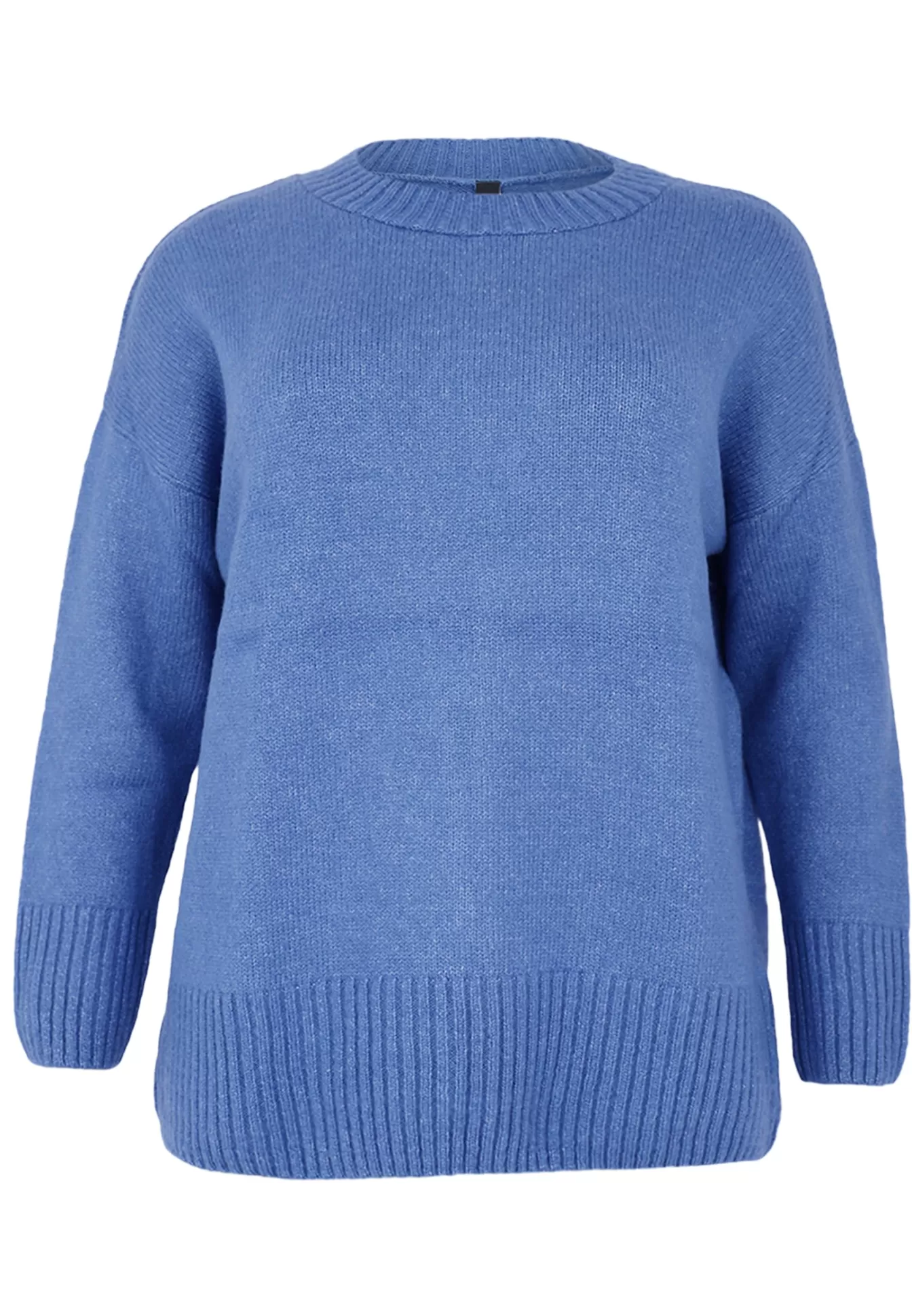 YOEK - Pull décontracté à col rond en laine douce, tonalités indigo - Style urbain élégant