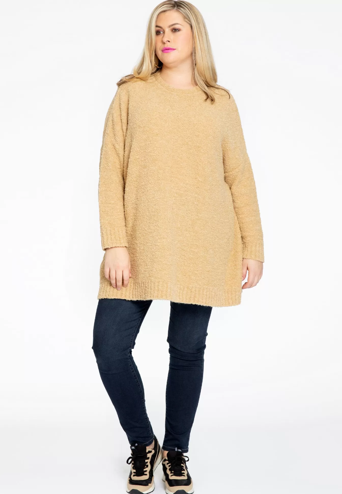 YOEK Pull Hiver Oversized en Fausse Fourrure Doudou Marron - Indispensable de la Collection