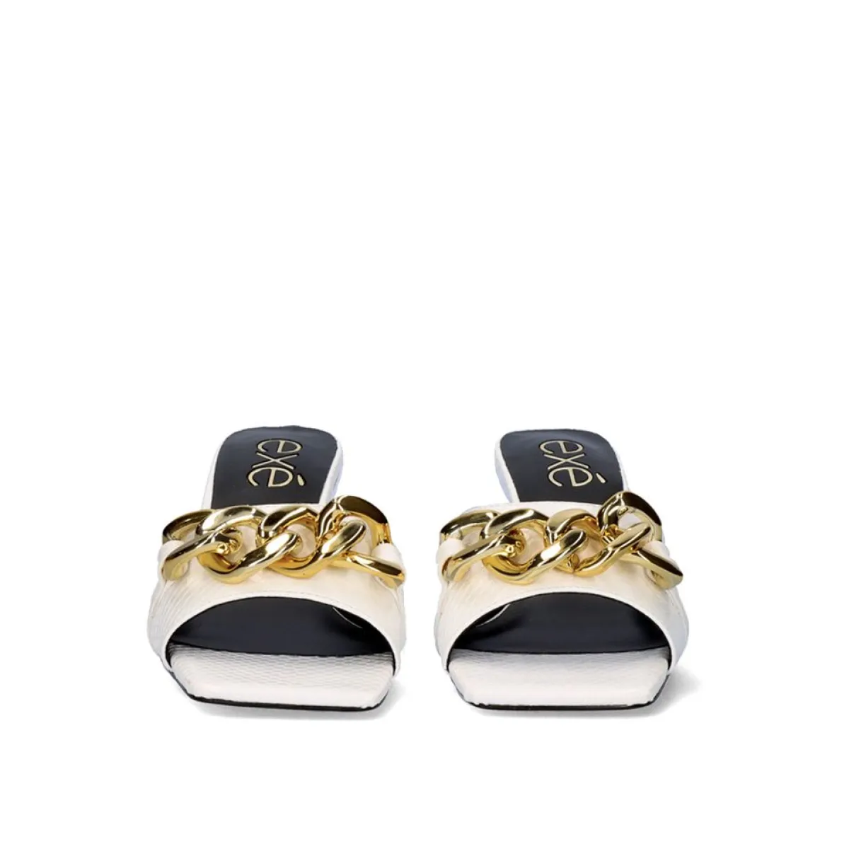 Exe Shoes - Sandales Femme Élégantes à Talon Bas Modèle Betta-300 en Blanc Cassé - Confort et Style pour Tenue Estivale