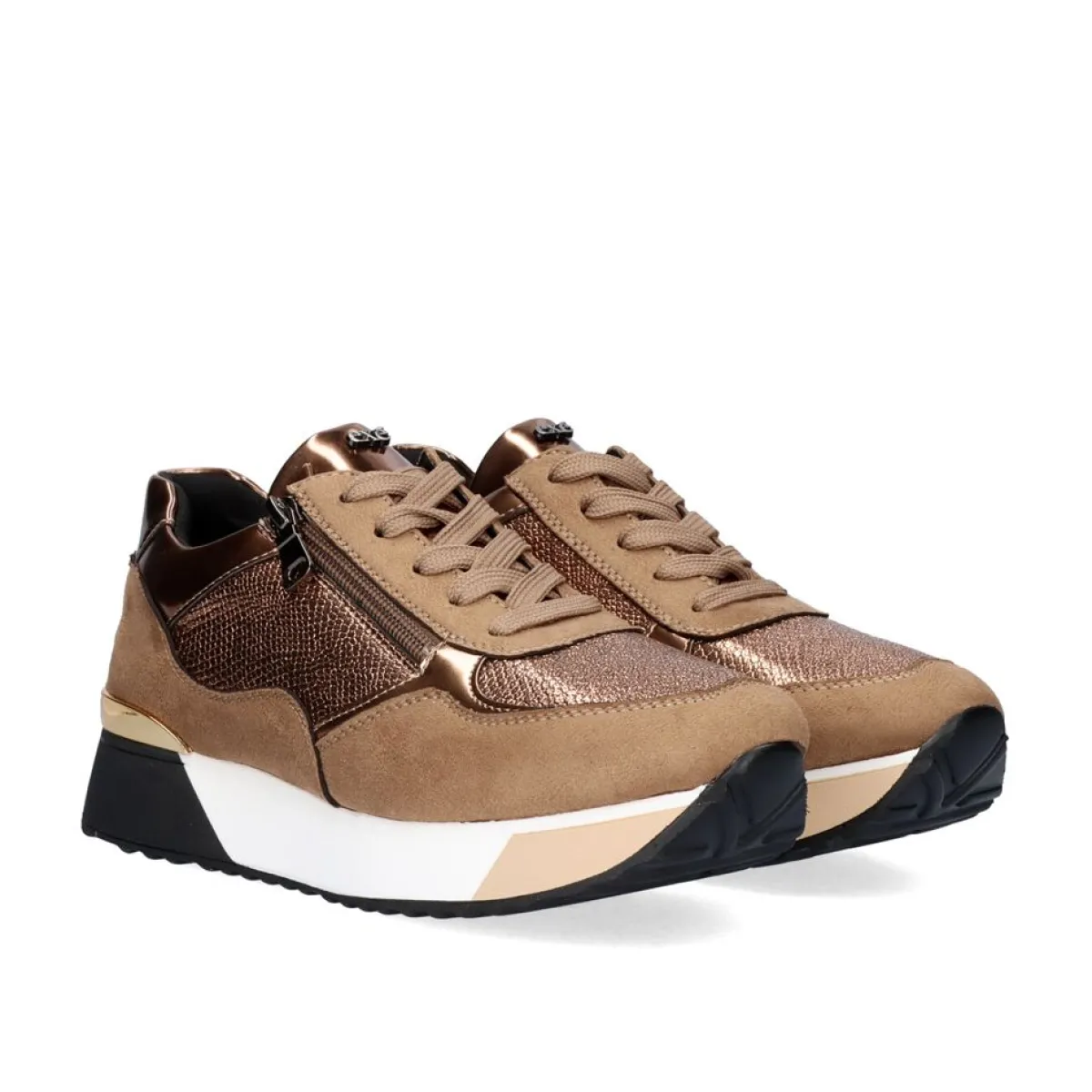 Sneakers Femme Exe - Chaussures de Sport à Plateforme EX-39 Confort Optimal, Couleur Kaki Polyvalente pour Tenue Décontractée | Style Urbain & Design Ergonomique