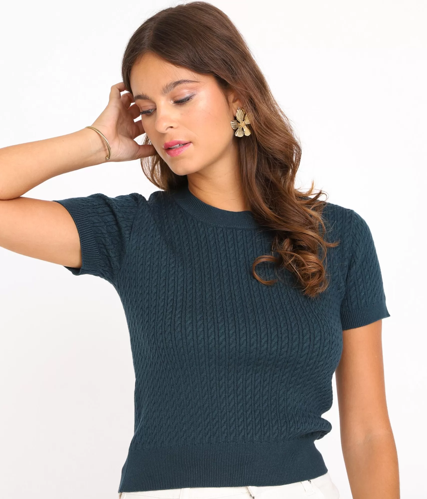 EDJI - T-shirt femme Sana en coton tressé - Coupe légère et respirante