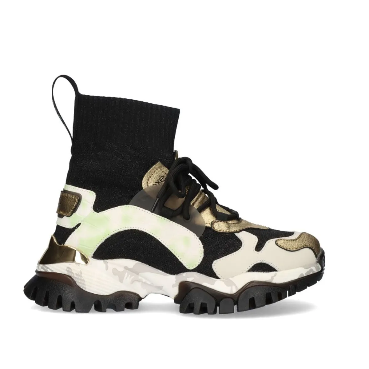 Exe Sport - Baskets XY169-1 en Cuir Souple avec Finitions Dorées - Style Urbain Décontracté