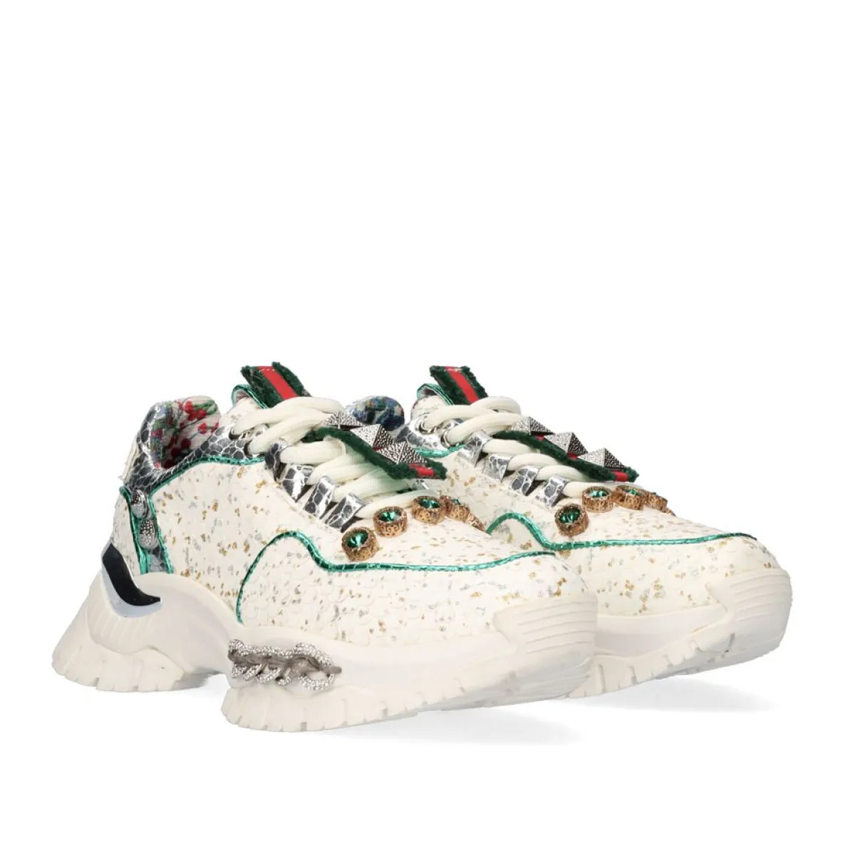 Baskets Femme Plateforme Exe Shoes – Modèle C168-2 en Ivoire Léger – Style Urbain Confortable