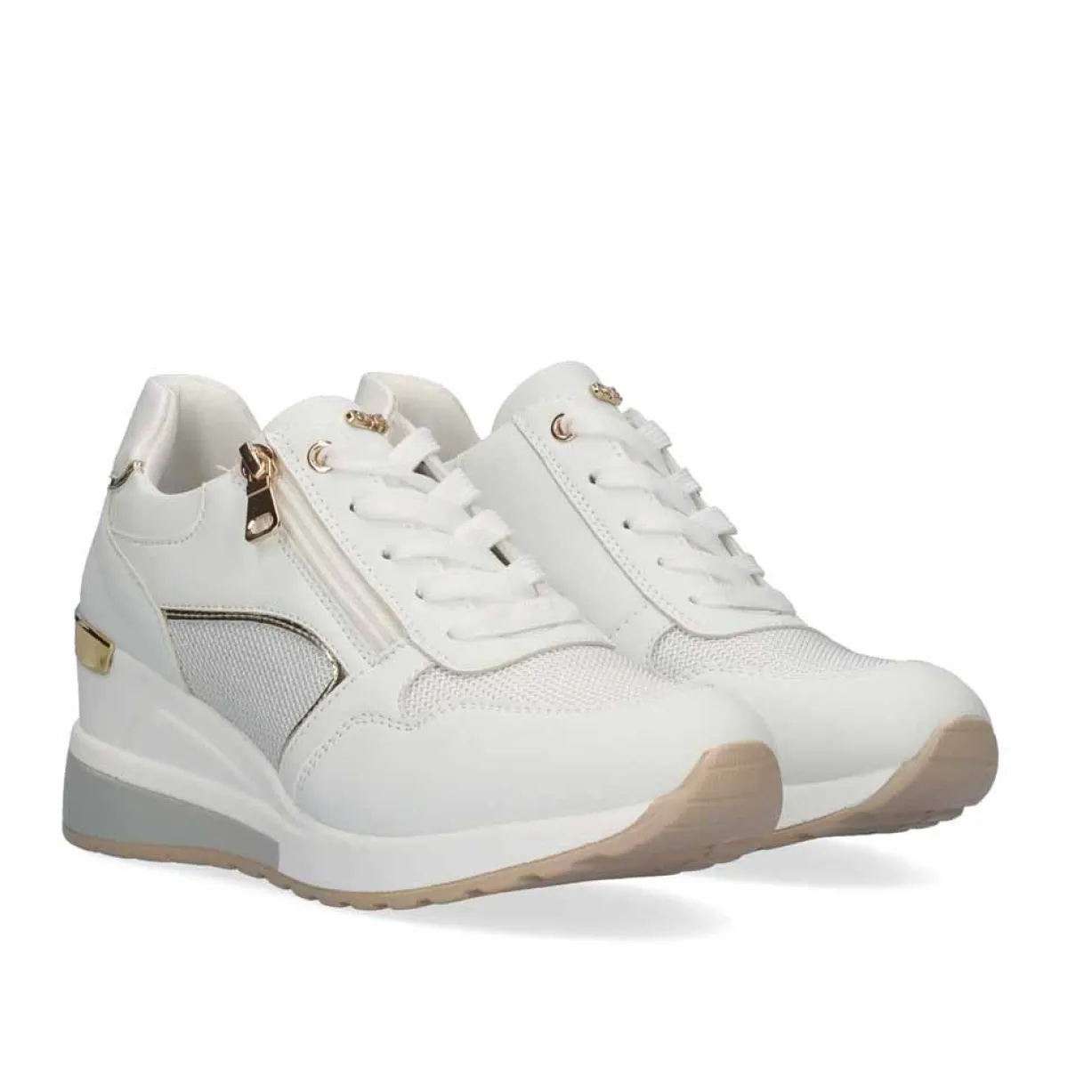EXE Shoes - Baskets Femme à Plateforme Confort - Taille 34 Blanc Cassé - Style Urbain