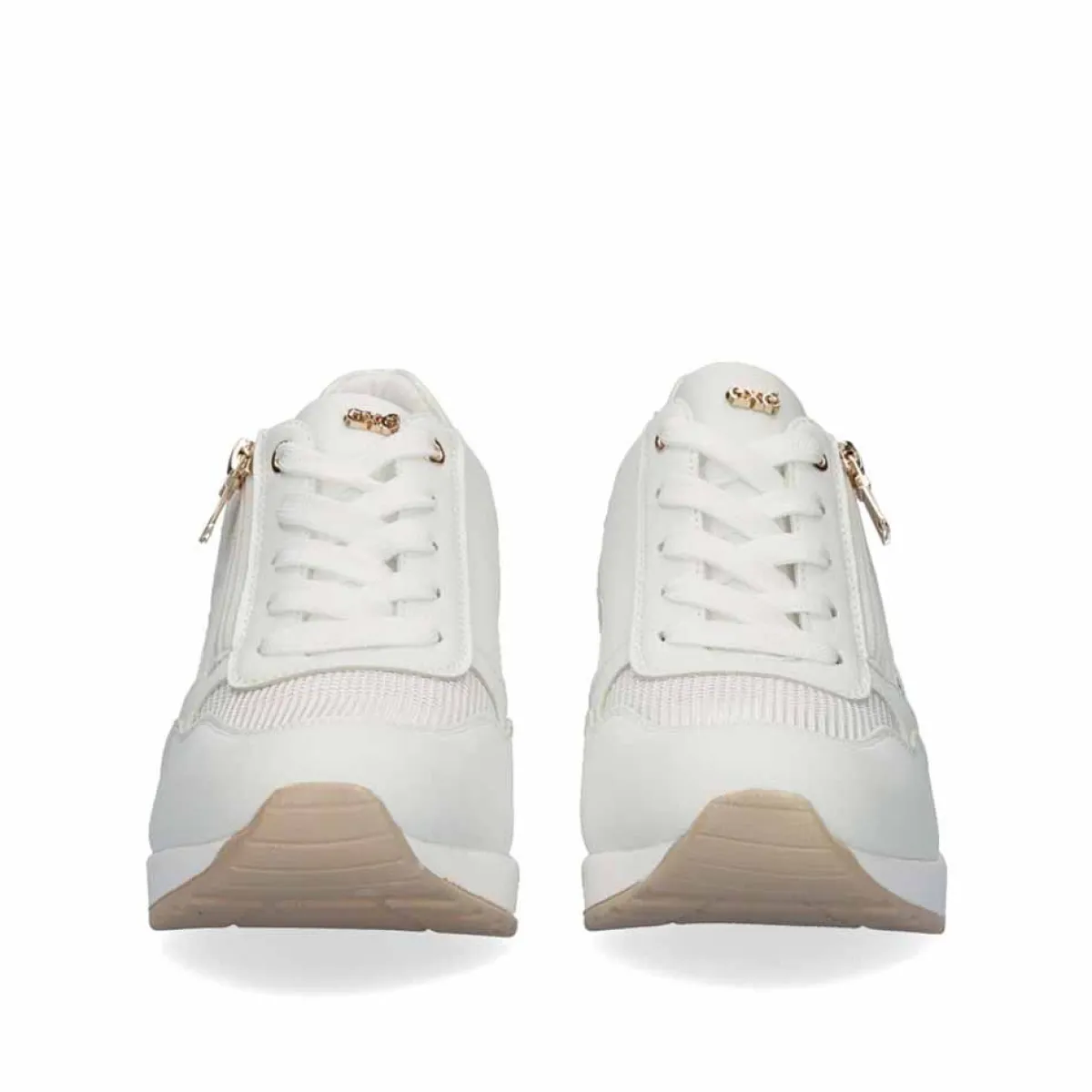 EXE Shoes - Baskets Femme à Plateforme Confort - Taille 34 Blanc Cassé - Style Urbain