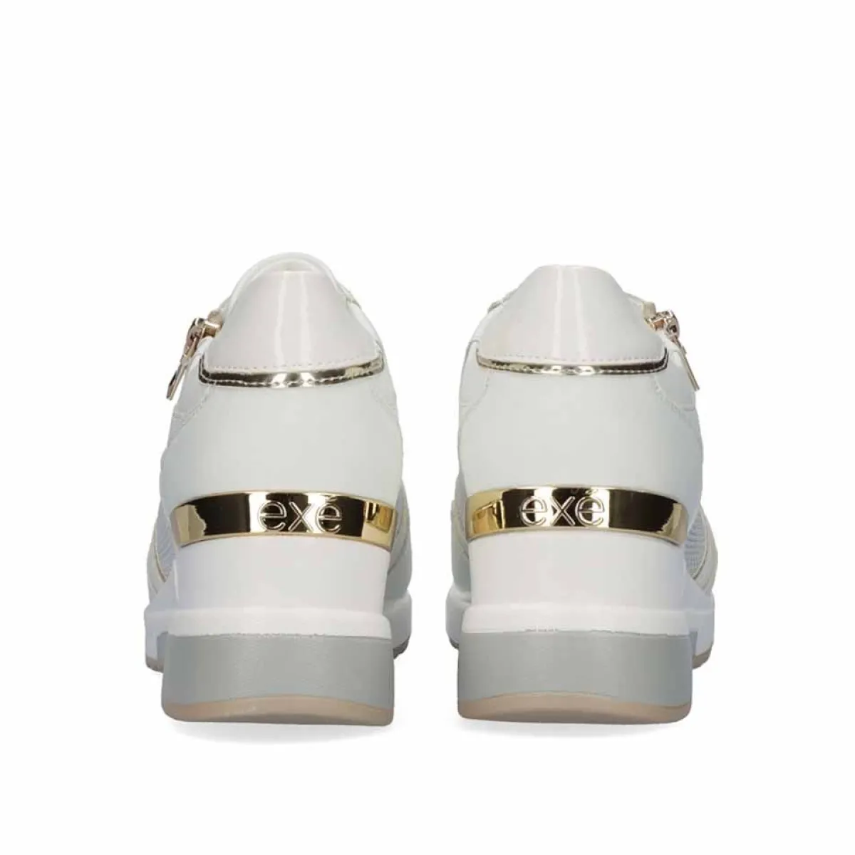 EXE Shoes - Baskets Femme à Plateforme Confort - Taille 34 Blanc Cassé - Style Urbain