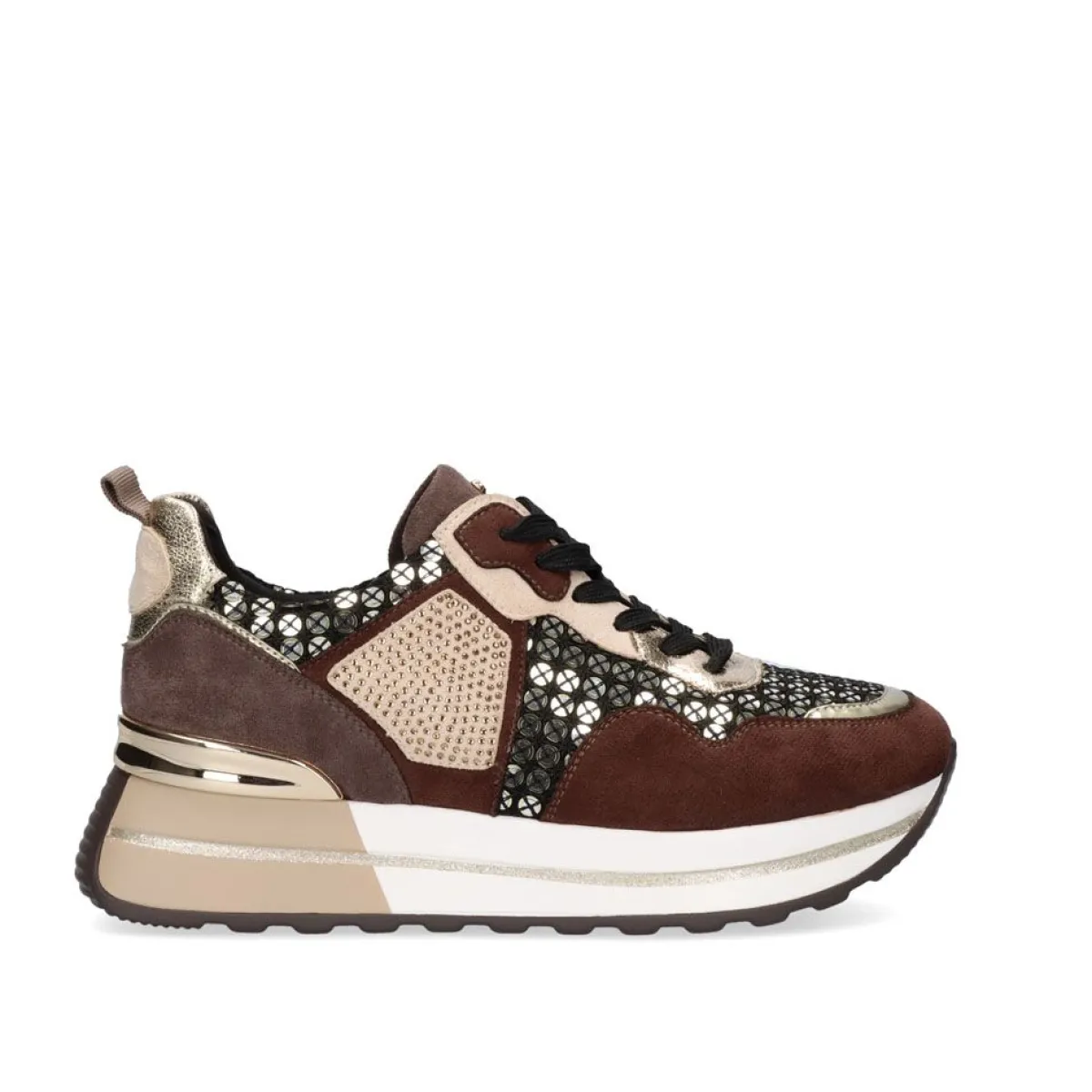 Chaussures Plateforme Exe Style Urbain - Modèle 383-232EX05 en Cuir Marron Élégant