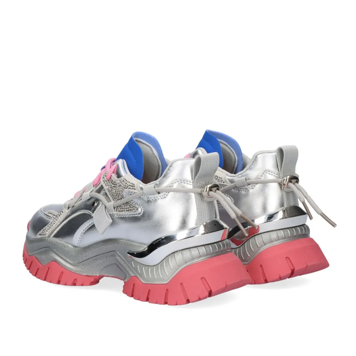 Baskets Tennis Femme Exe - Modèle Argent Métallisé 22E02-1 | Style Urbain & Confort Optimal